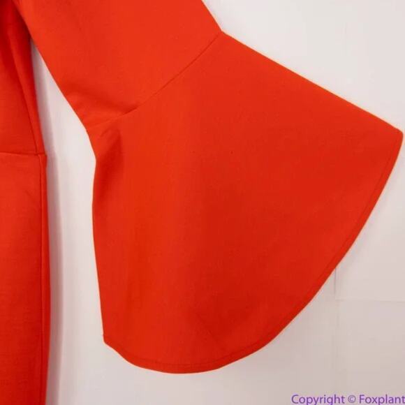 NEW Eloquii red scuba dress flare sleeves in red, size 18 - Picture 12 of 15